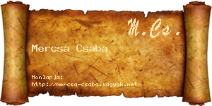 Mercsa Csaba névjegykártya